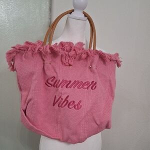 Summer Rio Pink Frilly Tote Bag